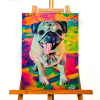 Cuadros de mascotas 4 Sofía Brown Cuadros decorativos Cuadro decorativo de mascota personalizado, retrato artístico de pug sobre lienzo con colores vibrantes, pintura al óleo Sofía Brown con espátula para amantes de perros