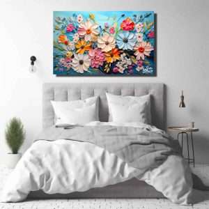 Cuadro decorativo de arte floral que transmite energía y vida para decoración del hogar