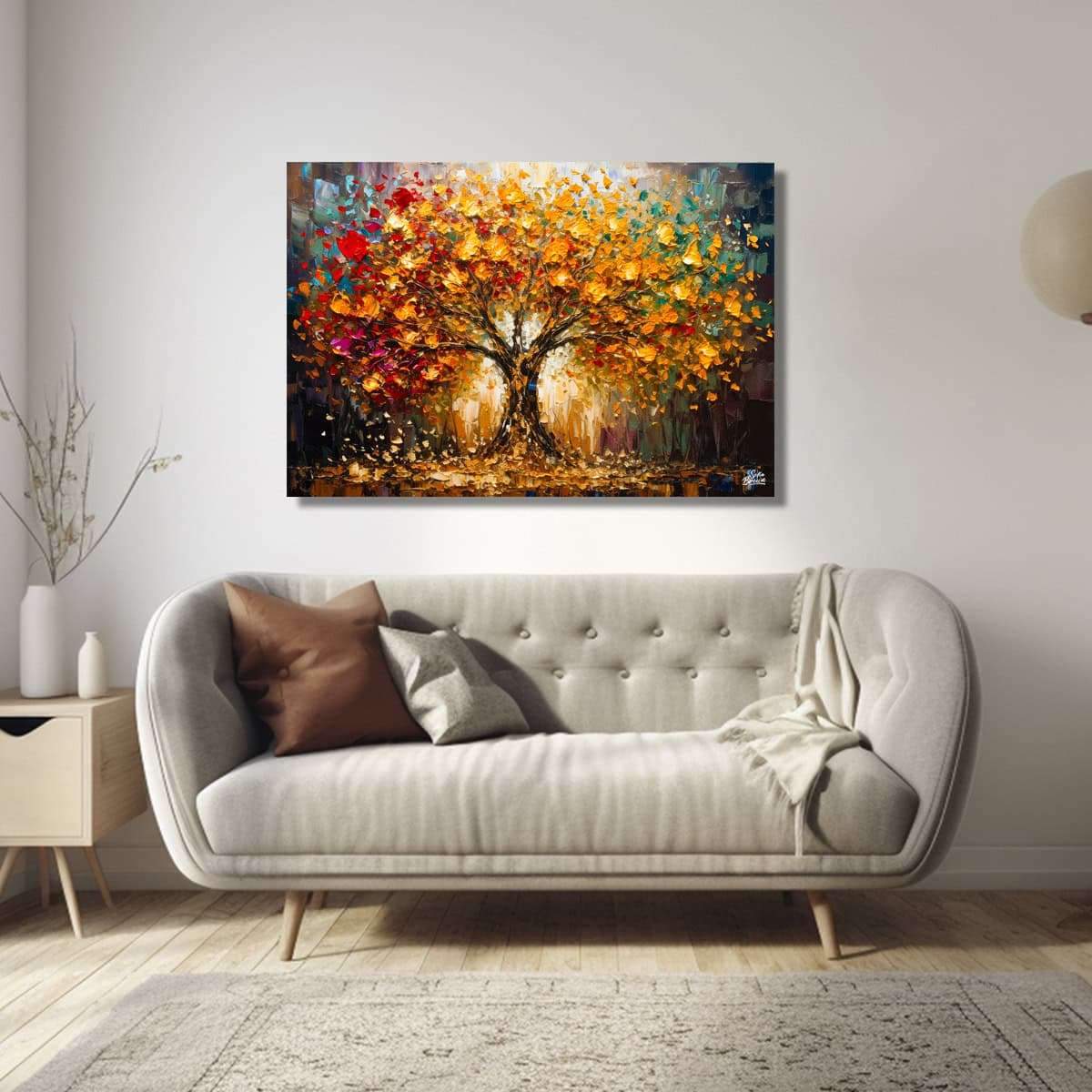 Cuadros decorativos 14 Sofía Brown Cuadros decorativos Árbol dorado 7, 100 × 70 cm: cuadro de Sofía Brown en una foto de ambiente de sala
