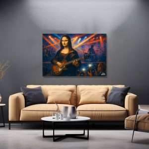 Cuadro decorativo con Mona Lisa como estrella musical.