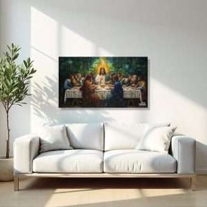 Cuadro decorativo de La Última Cena con estilo moderno y espiritual