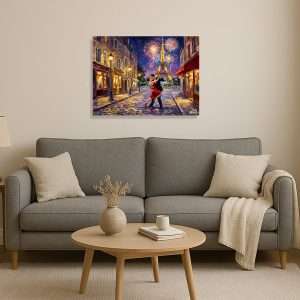 Cuadro decorativo romántico con danza nocturna frente a monumento