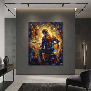 Cuadro Guitarrista en Colores Vibrantes